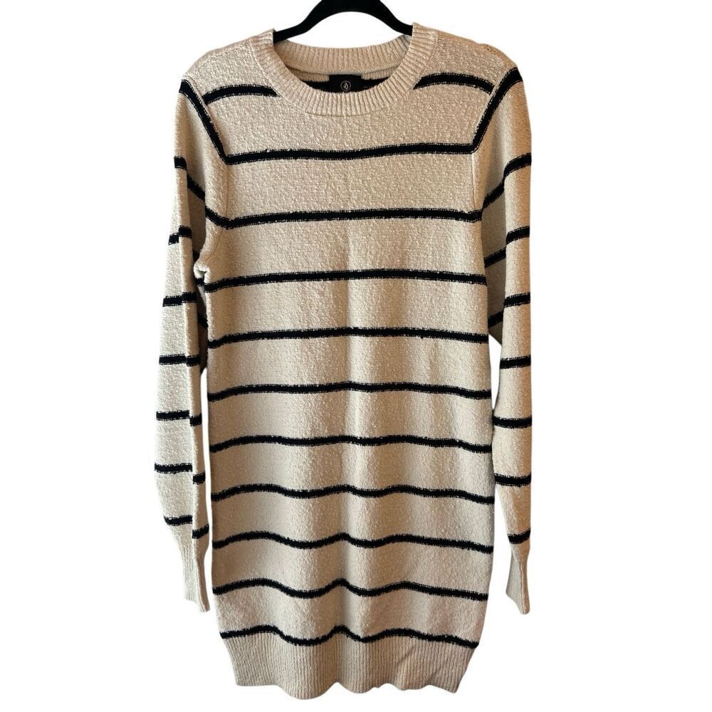 Volcom striped sweater dress L nautical minimalist skater